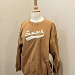 Nike Men's Camel 'Swoosh' Crewneck Sweater